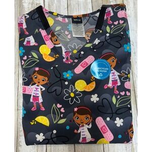 Disney Doc‎ McStuffins Tooniforms Cherokee Scrub Top Size Small V-Neck